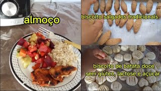 almoço da dieta+ biscoitos saudável+ biscoito salgados