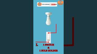 One switch one bulb holder board me connection kaise Kari   wiring connection diagram #shorts