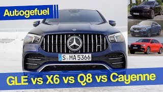 Best SUV Coupé comparison BMW X6 vs Audi Q8 vs Porsche Cayenne Coupé vs Mercedes GLE Coupé