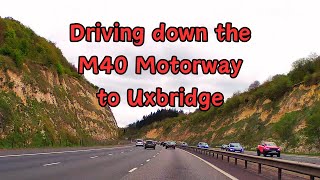 Driving down the M40 Motorway to Uxbridge