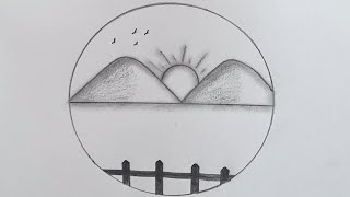 Circle Scenery drawing 15 @TamilNewArt