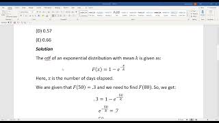 Actuarial SOA Exam P Sample Question 28 (previously 29) Solution