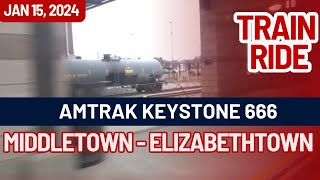 Train Ride: Amtrak Keystone 666: Middletown - Elizabethtown | Keystone Corridor [Jan 15, 2024]