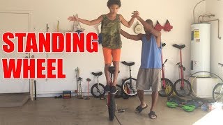 Unicycle Tutorial: How to A Standing Wheel Walk