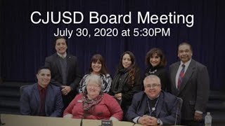 CJUSD Board Meeting - July 30, 2020