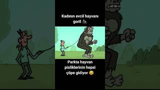 Kadının evcil hayvanı goril 😂