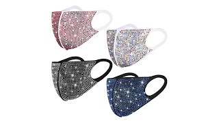 4 Pieces Rhinestone Mask Crystal Masquerade Nightclub Necklace Face Masks Jewelry for Women and Gir