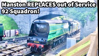 34070 'Manston' REPLACES a SICK 34081 '92 Squadron' - SWANAGE Strictly Bulleid II D-Day 06/06/24