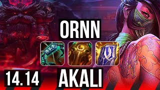 ORNN vs AKALI (TOP) | 7k comeback, 10/3/14, 500+ games | BR Grandmaster | 14.14