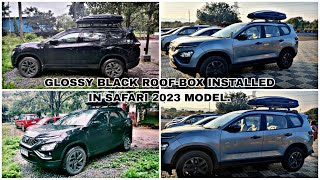 GLOSSY BLACK ROOF-BOX INSTALLED IN SAFARI 2023 MODEL.