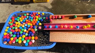 Marble run ASMR & handmade wooden slope & rain gutter slope masterpieces