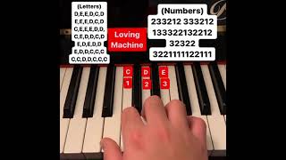 Loving Machine piano tutorial (letters and numbers)