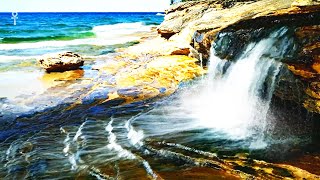 Pure Alpha Waves Meditation 30 Minutes Waterfall Sounds with Music and Calming Landscapes