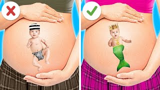 Mermaid Gets Pregnant! Creative PREGNANCY Hacks & Struggles