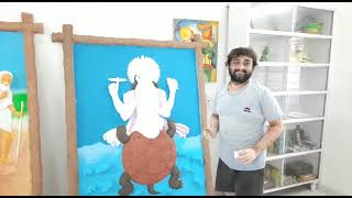 How to colouring fiberglass mural #claysculpture #hindutemple