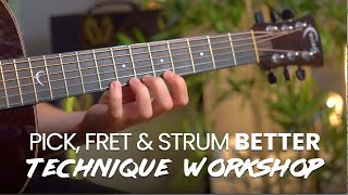 Guitar techniques to pick, fret and strum FASTER and play better