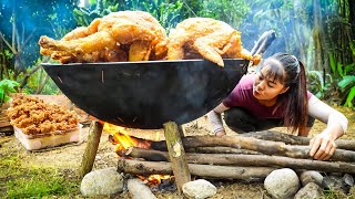 Harvesting Chickens Goes to market sell - Fried Whole Chicken Like Texas | Tiểu Vân Daily Life