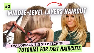 Women Haircut 2023 | How to cut your own Hair Into Medium Layered Cascade | Haircut Eva Lorman