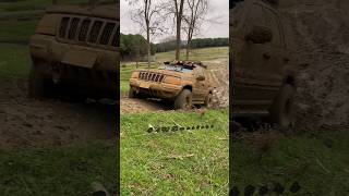 jeep grand cherokee wj stock 4.7 v8 playing in the mud #offroad #mud #cherokee