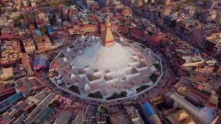 BOUDHA STUPA Kathmandu Nepal Aerial View