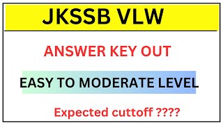 JKSSB VLW PROVISIONAL ANSWER KEY OUT