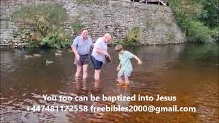 Open air baptism into Jesus of ex-military veteran with PTSD, Cumbria UK, be baptized into Christ