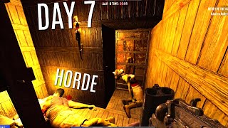 SURVIVING THE DAY 7 HORDE (At Base) - 7 Days To Die (E3)