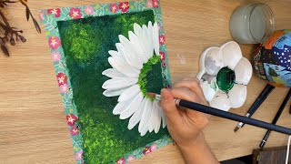 🌼 Gouache painting Chrysanthemum flower with blur background | Draw Chrysanthemum