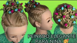 Peinado Para Niñas/ Recogido Elegante  Con trenzas/  Súper Fácil Y Bonito De Hacer 👸🤯 #fypシ゚viral