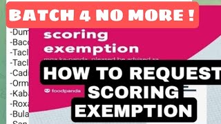 Food panda Batch Scoring Exemption | How to request scoring exemption