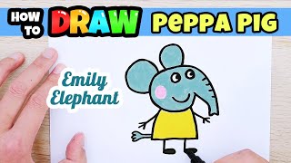 How to draw Peppa Pig | Emily Elephant | Kids Drawing | Step by Step | Kids Animation Star