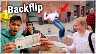 Den første følger der laver backflip får 1.000 kroner!