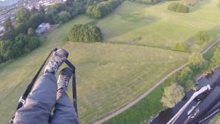 Blorenge Landing site. Mick Collins & Matt Bignell eve sunset flight down to landing site.