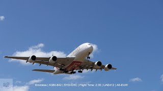 Emirates A380 arrival at Christchurch Airport 20 February 2024 (UAE412) - South Island, New Zealand