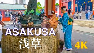 【Japan 4K】Nonstop  Walk  ASAKUSA 浅草 Tokyo GoPro HERO 10 & Volta battery grip Shooting without gimbal