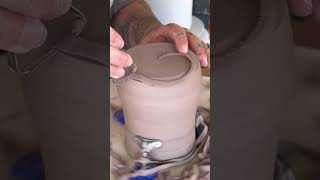 How I trimmed the mug from yesterday’s video #mugs #pottery #clay #ceramics #relaxing #satisfying