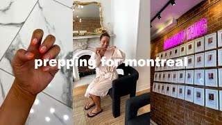 vlog: prep with me for a weekend in montreal! | my first spray tan, nails, packing