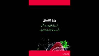 رزق اللہ تعالی کی عطا ہے نہ کہ کسی کی قابلیت پہ ملتا ہے #quotes #ytshorts #islamicquotesinurdu