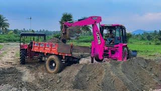 JCB 3dx Backhoe Loading Mud in Mahindra 475 Di tractor JCB miti khudai JCB video #jcb #jcb3dx #farm