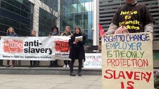 UK Home Office - Protect domestic workers from slavery petition delivery