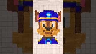 Paw Patrol CHASE drawing🎨✍️ #pawpatrol #chase #pixelart #pixelarttutorial #drawing #minecraft #art