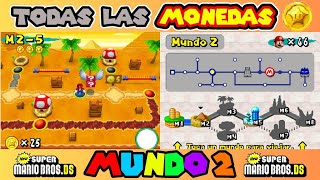 New Super Mario Bros DS Mundo 2 TODAS LAS MONEDAS ESTRELLAS