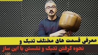 معرفی قسمت های مختلف و نحوه گرفتن تنبک