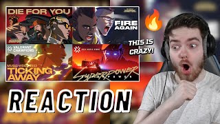 Die For You + Fire Again + Ticking Away + SUPERPOWER - VALORANT Champions Anthems | REACTION