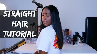 Straightening My Natural Hair After 10 Months Curly NO HEAT DAMAGE