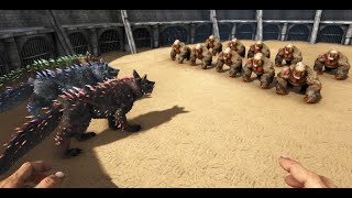 FENRIR BOSS Gamma & Beta & Alpha vs 10  Megapithecus Beta Ark Battles