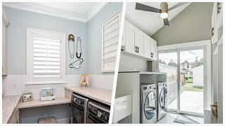 75 White Marble Floor Laundry Room Design Ideas You'll Love ☆