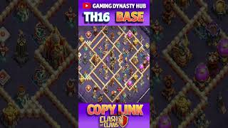 TOWN HALL 16 CWL+WAR+LEGEND BASE LINK GDH P8 #clashofclans #shortsfeed #shorts #short