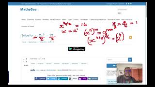 Solve for x in an equation with a fractional exponent