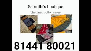 Pure Cotton Sarees 100% Quality products at best price only in samrithi's Boutique ❤️❤️🎉